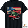 PRINTIZ American Muscle Cars Flag TShirt Freesize Subtitle: Patriotic Classic Car Collection Tee, Celebrate American Automotive Heritage