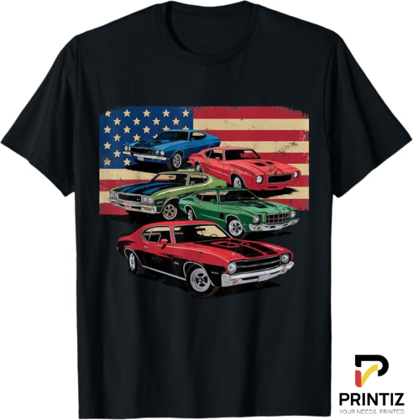 PRINTIZ Muscle Car Power Classic TShirt Freesize Subtitle: Legendary Performance Tee for Car Enthusiasts, Feel the Speed and Power