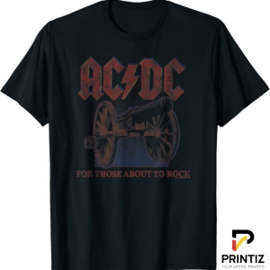 PRINTIZ AC/DC For Those About To Rock T-Shirt – Official Band Merch, Rock Out in Classic Style, Freesize